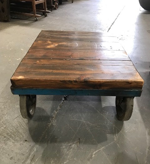 Vintage  Rail Cart Coffee Table  #3875