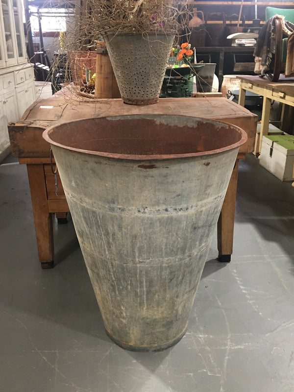 Vintage  Turkish Galvanised Olive  Bin #3747A Byron