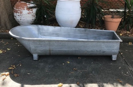 Vintage European Galvanised Bathtub #3878a