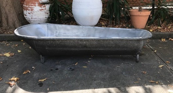 Vintage European Galvanised Bathtub #3878c
