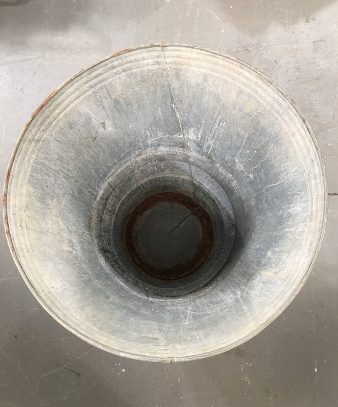 Vintage  Turkish Galvanised Olive  Bin #3747E Byron