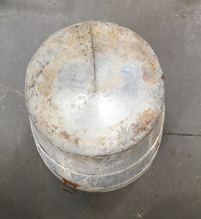 Vintage  Turkish Galvanised Olive  Bin #3747E Byron