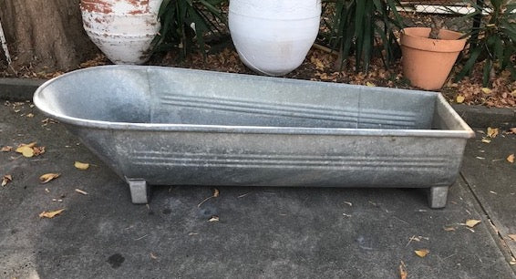 Vintage European Galvanised Bathtub #3878d