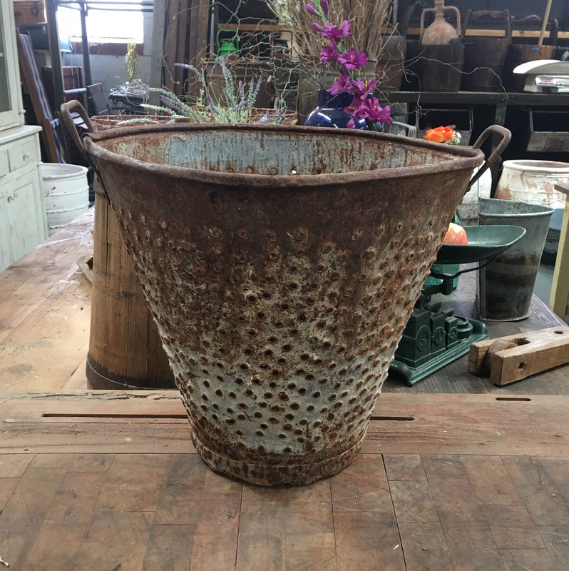 Vintage Turkish Olive Picking Bucket  #3748B
