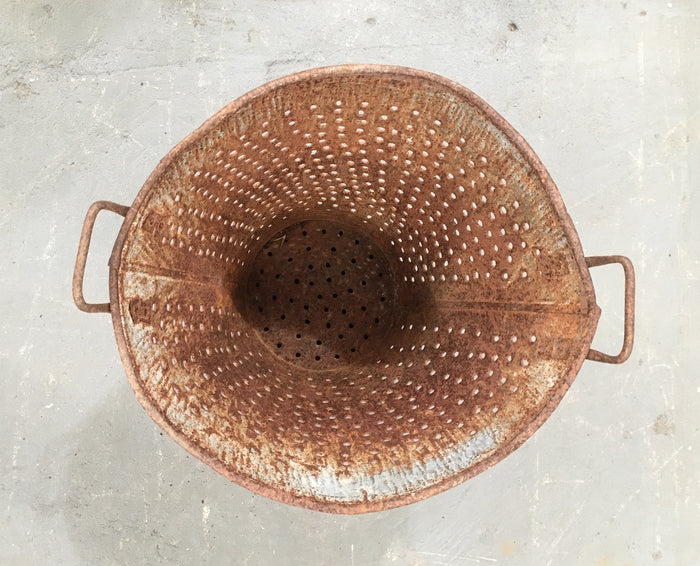 Vintage Turkish Olive Picking Bucket  #3748B