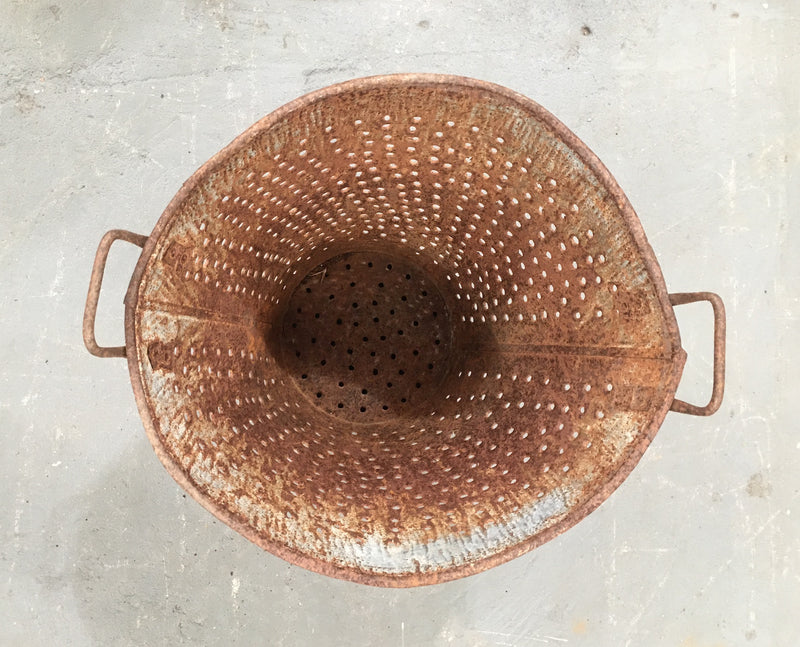 Vintage Turkish Olive Picking Bucket  #3748B