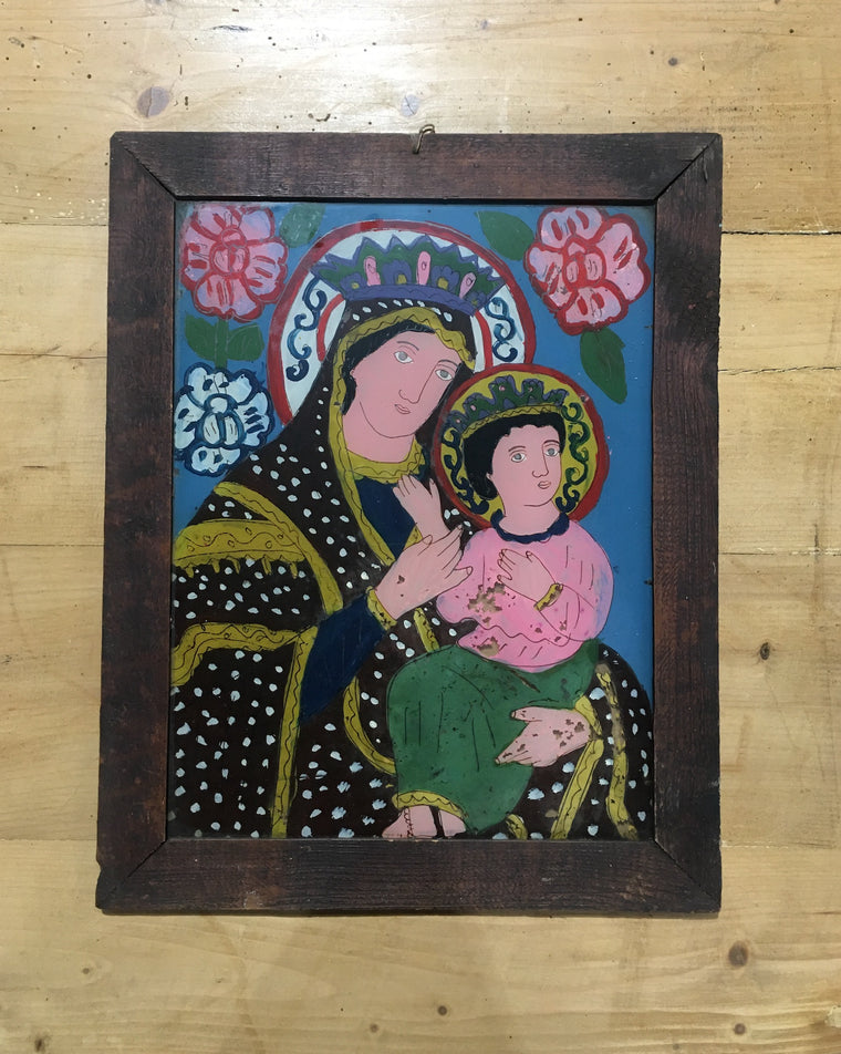 Vintage European Hand Painted Religious Painting #3749A