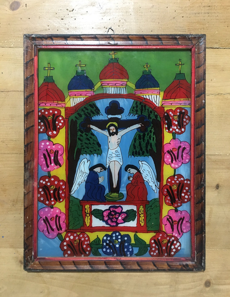 Vintage European Hand Painted Religious Painting #3749B