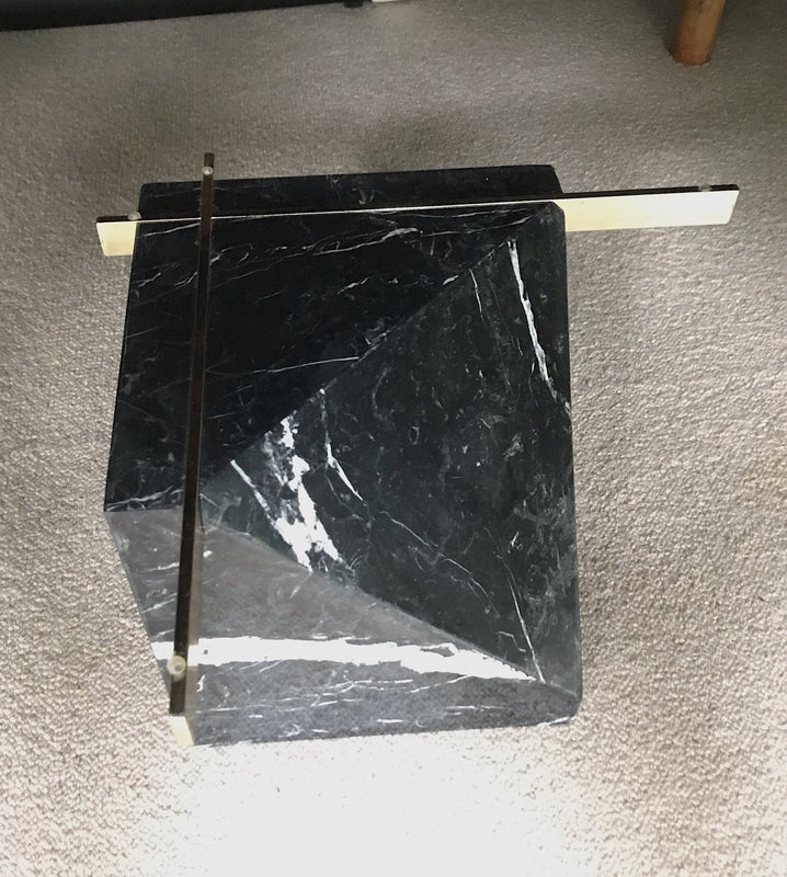 1980s Artedi Marble and Beveled Glass Coffee Table  #3882a