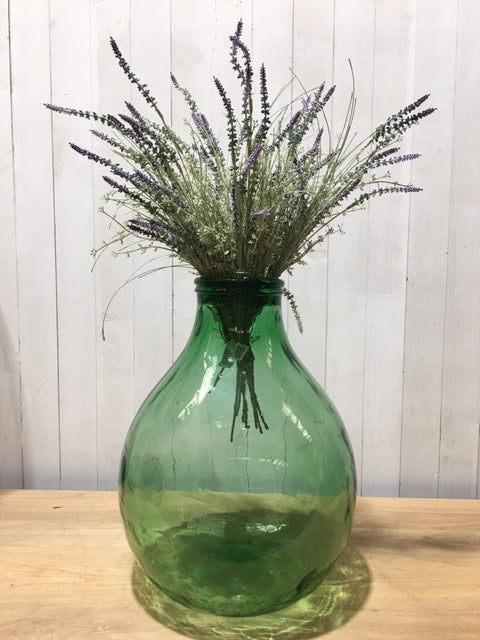 Vintage European Green Bigmouth  Demijohn Bottle #3751