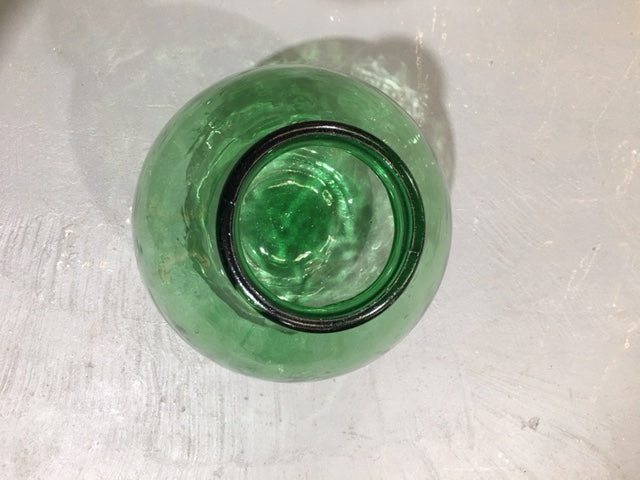 Vintage European Green Bigmouth  Demijohn Bottle #3751