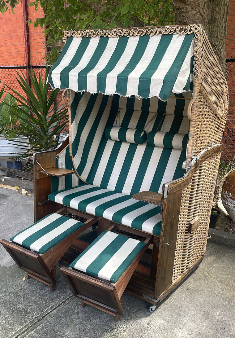 Vintage European Rattan Beach Lounge  #4573  Byron