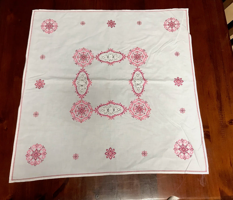 Vintage  Embroidered Table Cloth  #TB17  FREE AUS POSTAGE