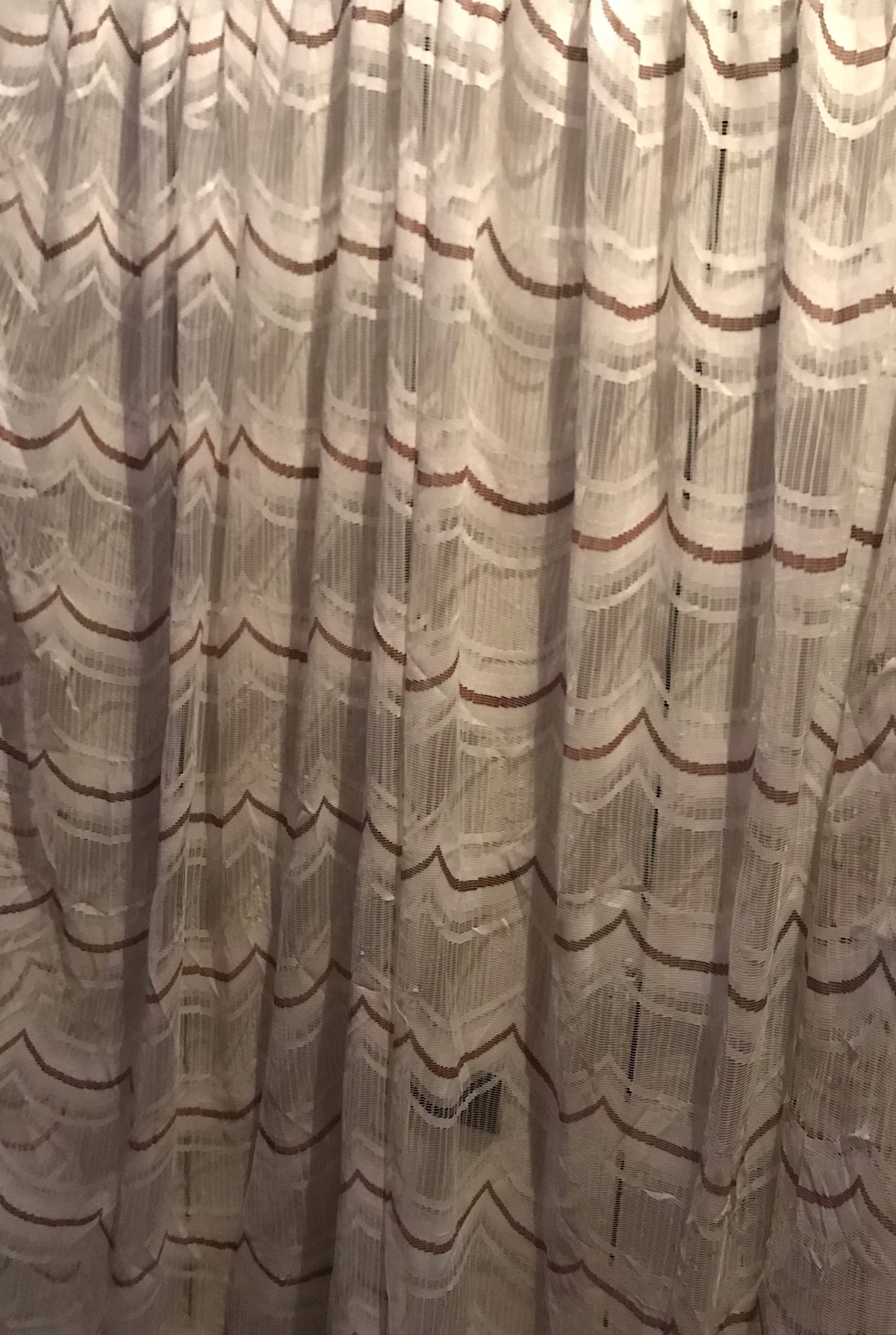 1970s Loose Woven Lace  Curtain  #F413  FREE AUS POSTAGE