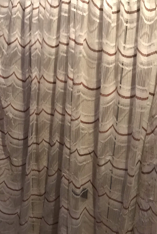 1970s Loose Woven Lace  Curtain  #F413  FREE AUS POSTAGE