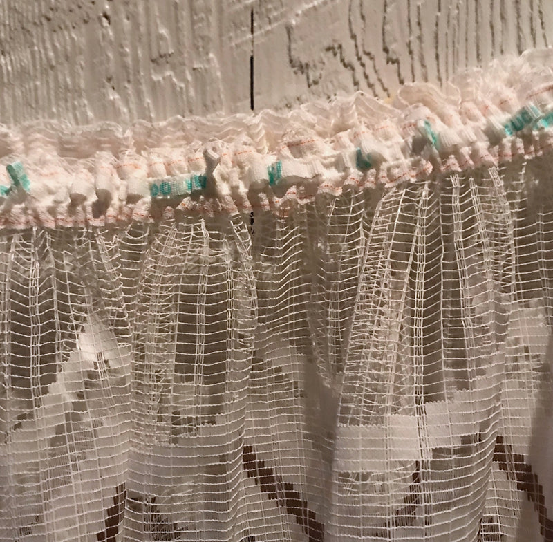 1970s Loose Woven Lace  Curtain  #F413  FREE AUS POSTAGE