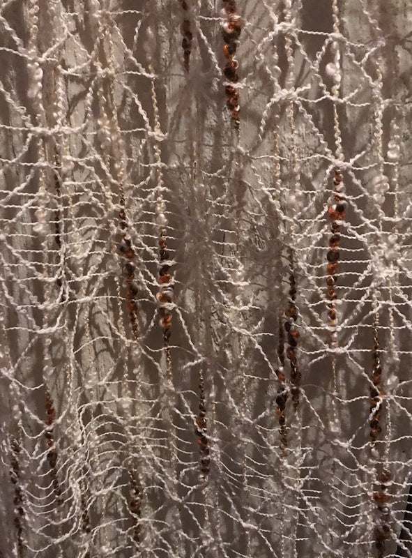 1970s Loose Woven Lace  Curtain  #F414  FREE AUS POSTAGE