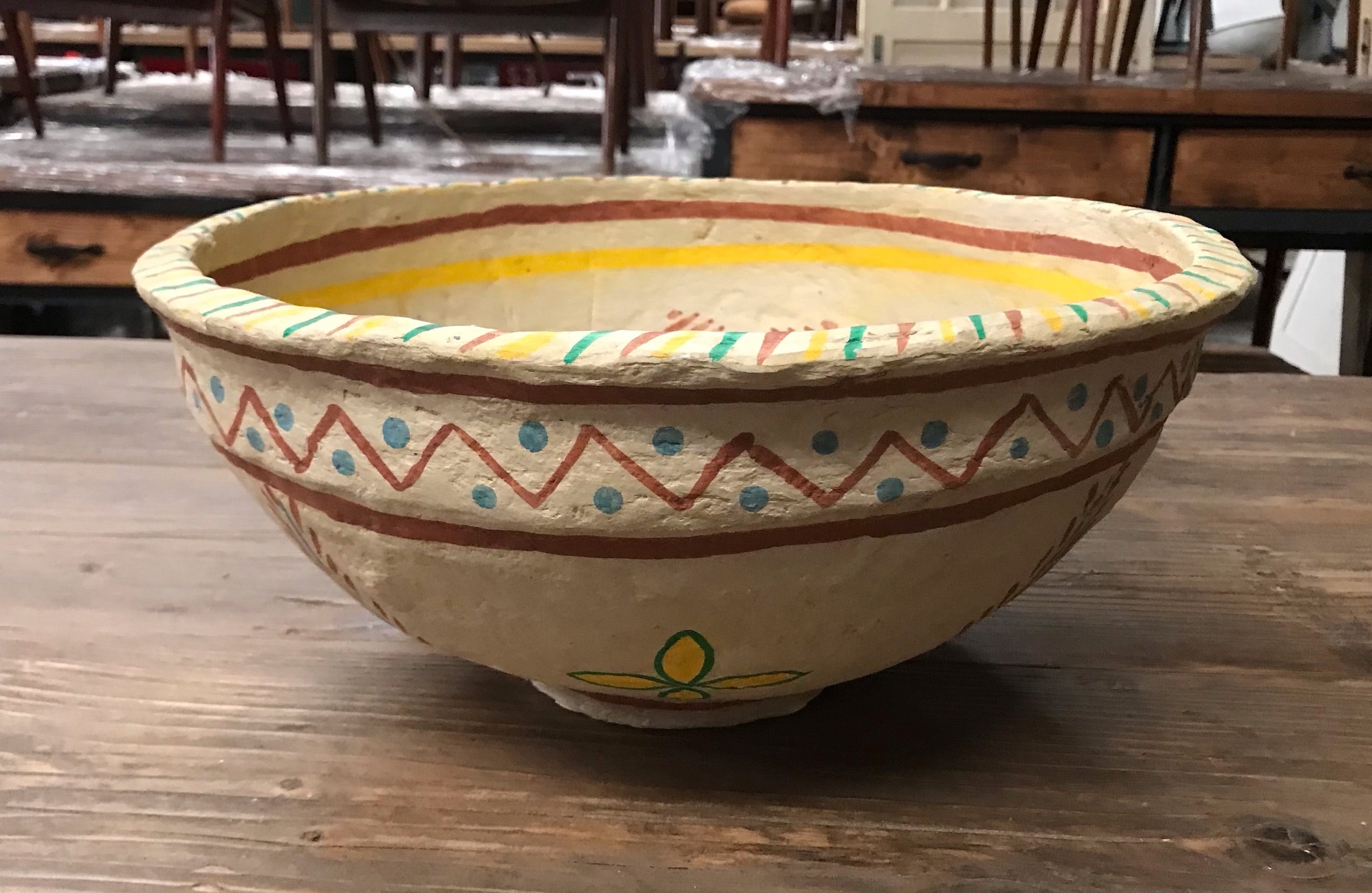 Hand Painted Paper Mashe Bowl #3890 Byron