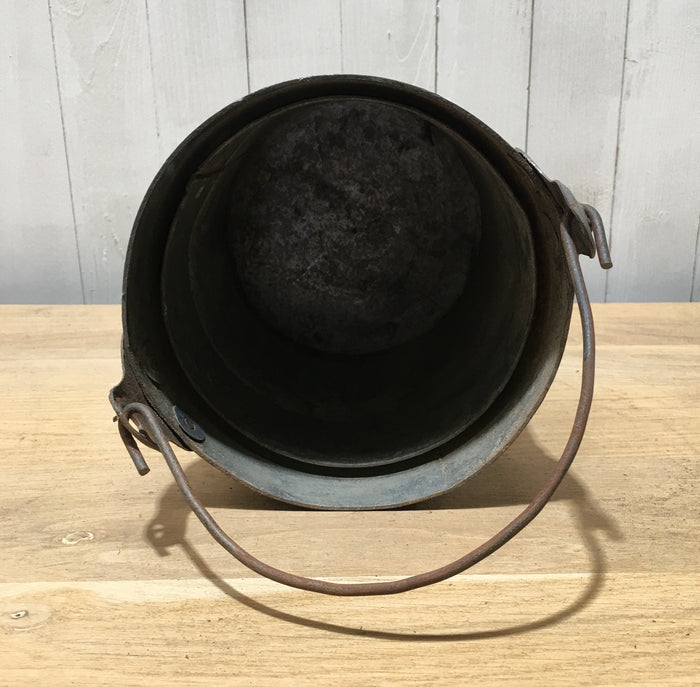 Vintage  Galvanised Bucket Planter #3758F