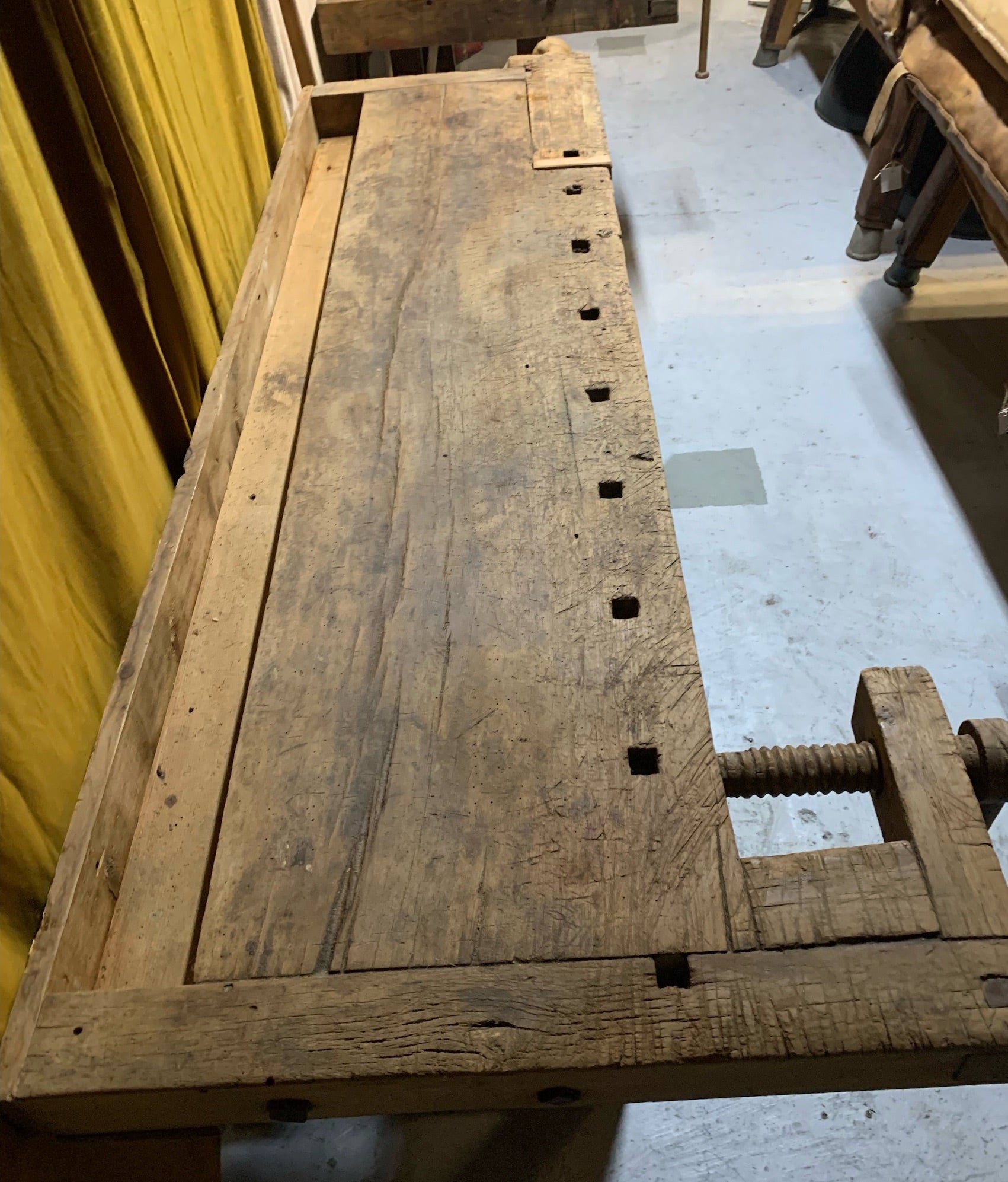 Rustic Timber Workbench Vintage Rustic European Carpenters Woodworking Workbench 1920s #4819 ...