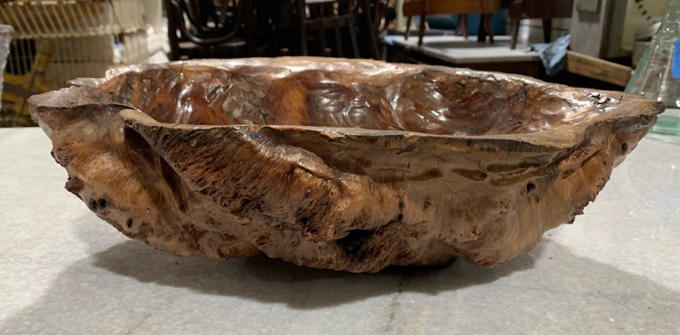 Hand Carved Malee Root Wooden Bowl  #4824