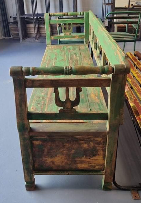 Vintage Hungarian Box Bench Seat  #3571 A Byron