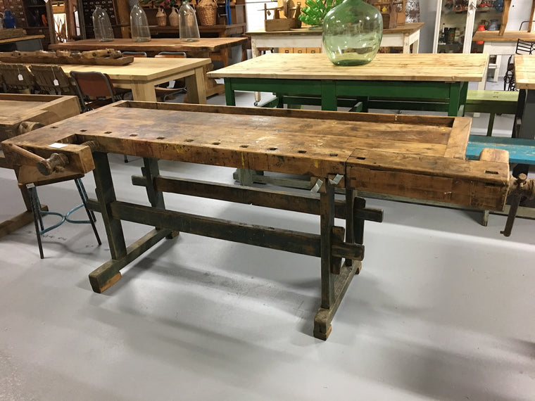 Vintage industrial European carpenters workbench 1920s #2094 B6