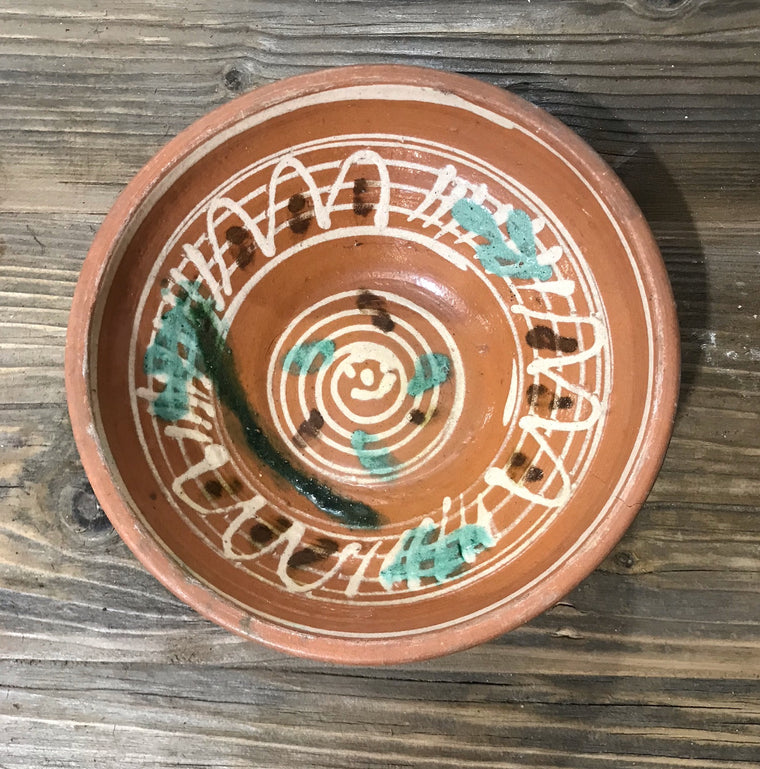 Old  Hungarian Terracotta Bowl #3911d