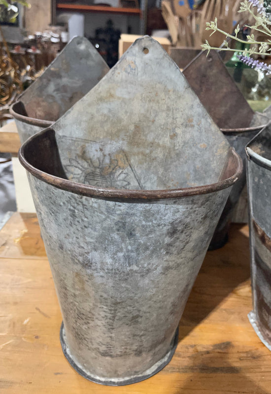 European Galvanised Wall Planter #6283