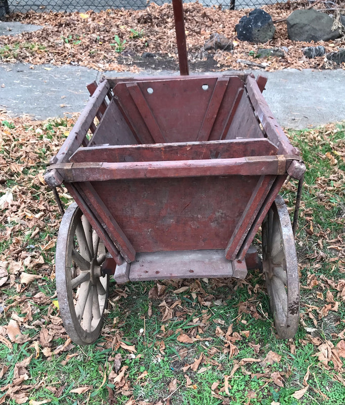 Vintage European Wooden Pumpkin Cart #3917b  Byron