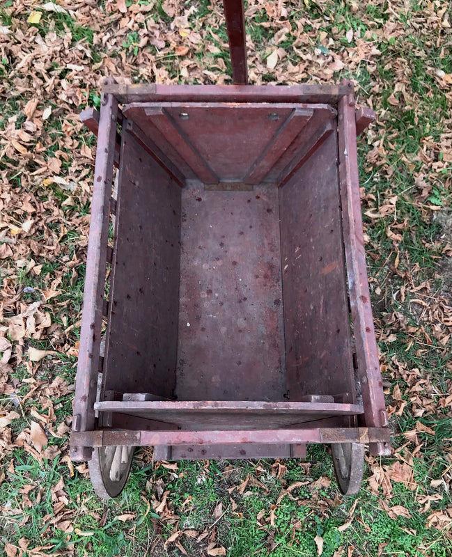 Vintage European Wooden Pumpkin Cart #3917b  Byron
