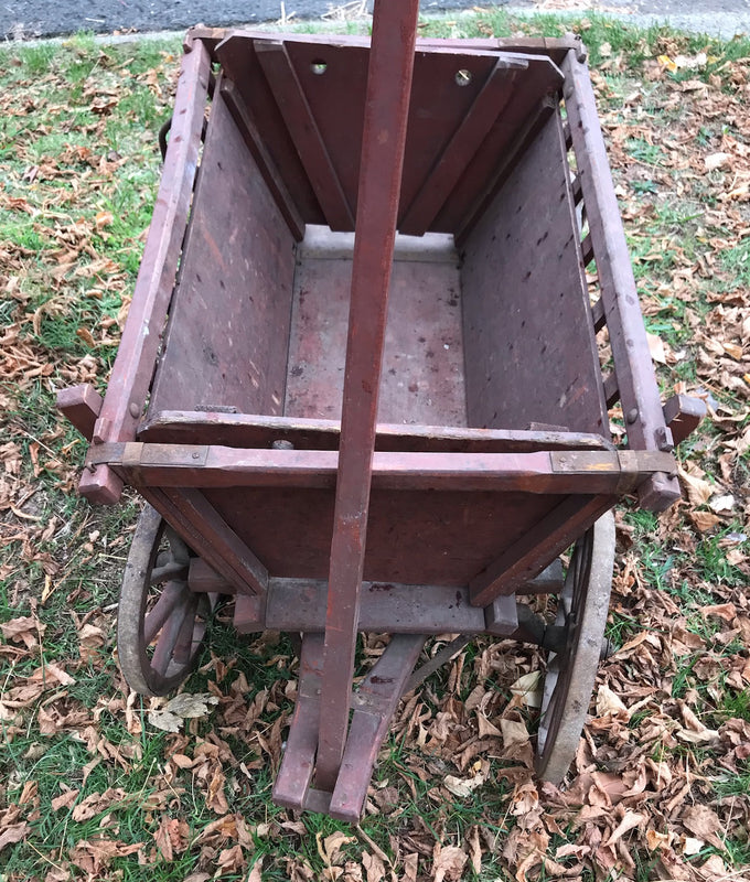 Vintage European Wooden Pumpkin Cart #3917b  Byron