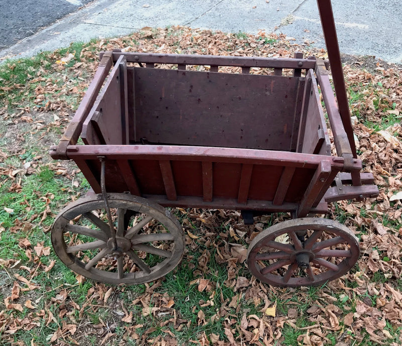 Vintage European Wooden Pumpkin Cart #3917b  Byron