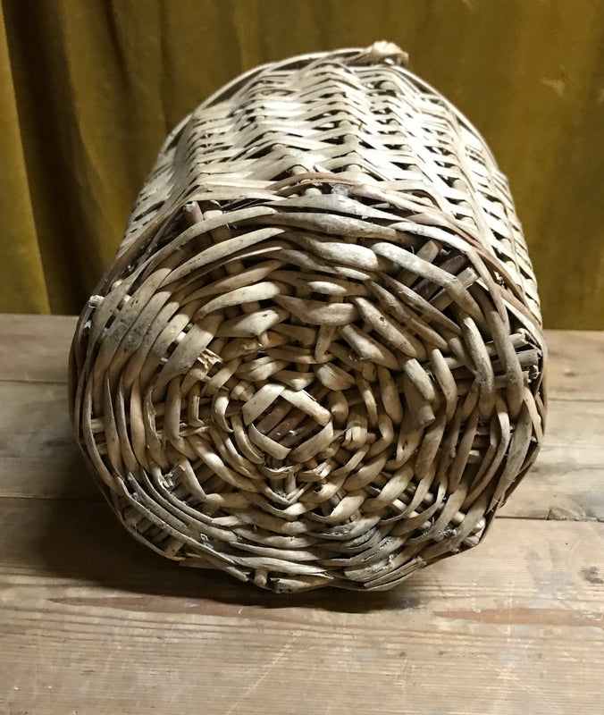Vintage European Wicker Wine Demijohn Bottle  #3918a