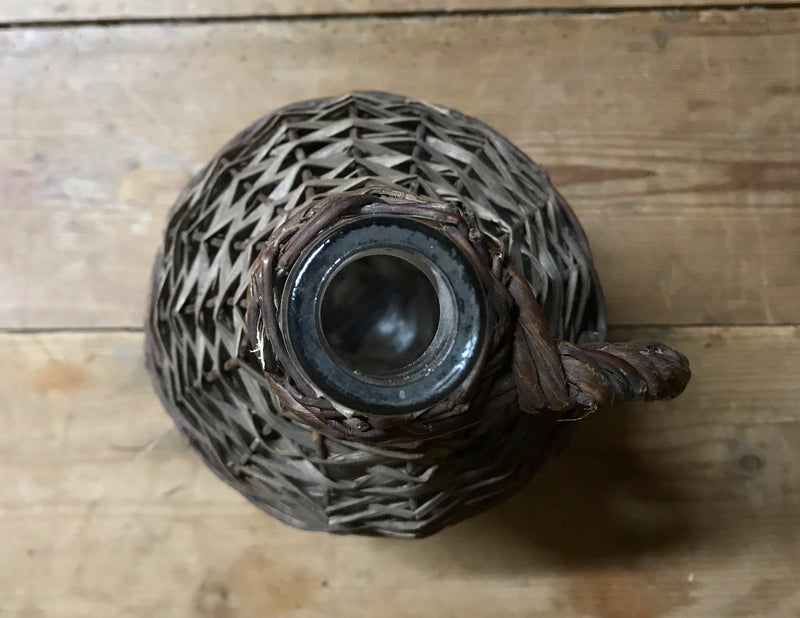 Vintage European Wicker Wine Demijohn Bottle  #3918d