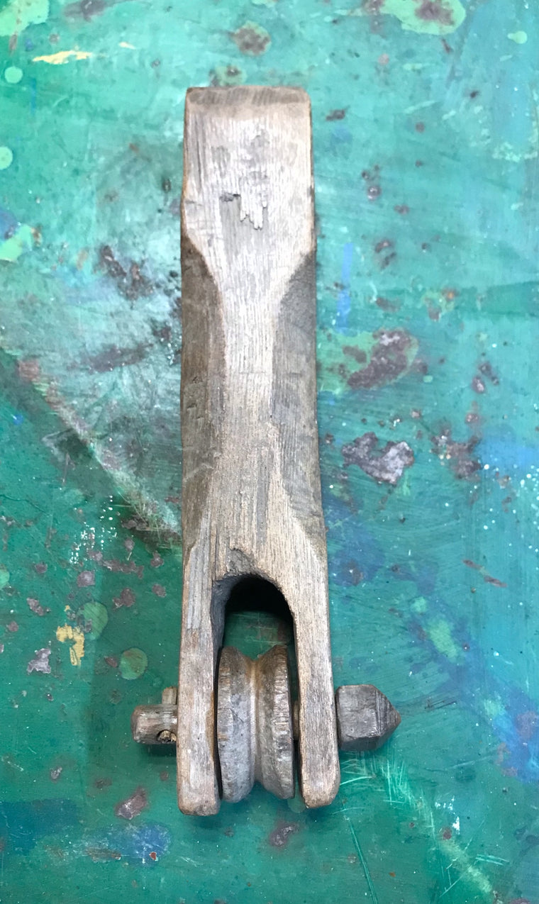 Vintage  Wooden Pulley #3920d
