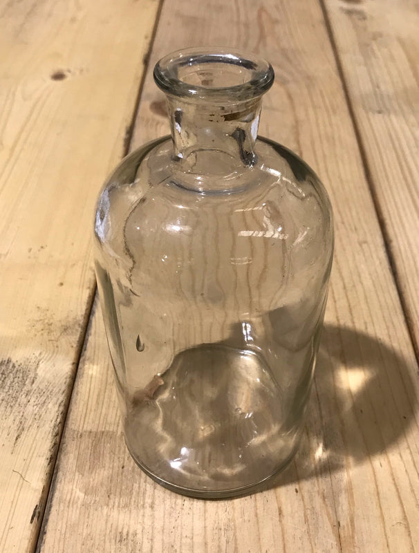 Vintage  Clear Pharmacy  Glass Bottle #3923a