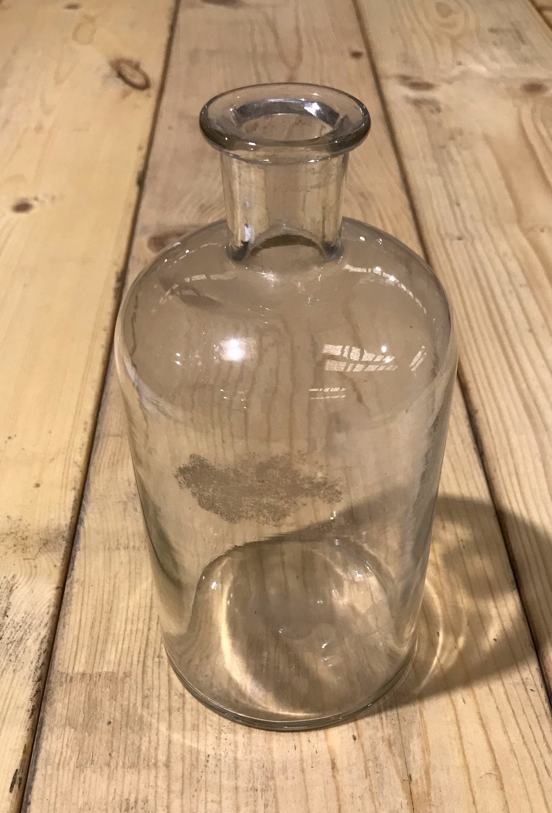 Vintage  Clear Pharmacy  Glass Bottle #3923c