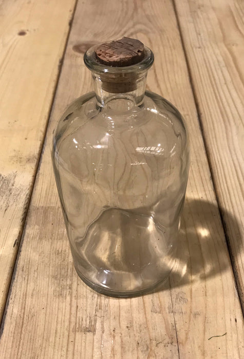 Vintage  Clear Pharmacy  Glass Bottle #3923d