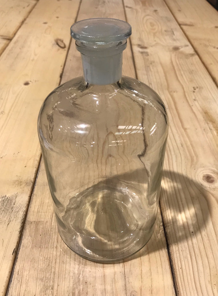 Vintage  Clear Pharmacy  Glass Bottle #3924a