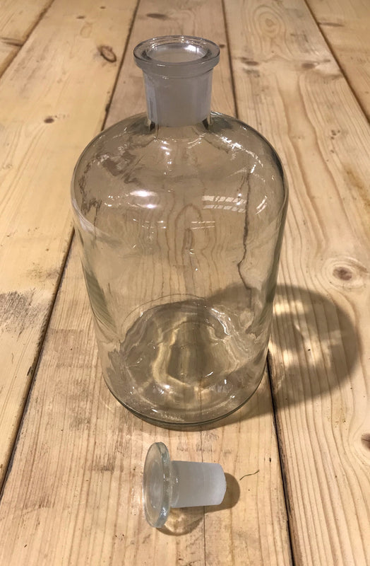Vintage  Clear Pharmacy  Glass Bottle #3924a