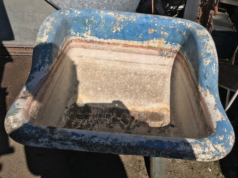 Vintage industrial European cast iron sink  #1948