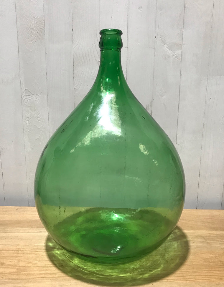 Vintage European Green  Demijohn Bottle #3937