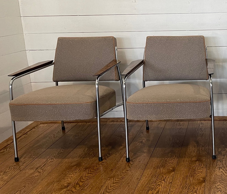 Vintage Chrome Frame  Arm Chairs #3830b