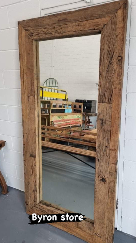 Vintage European  Wooden Mirror # 3329 Byron