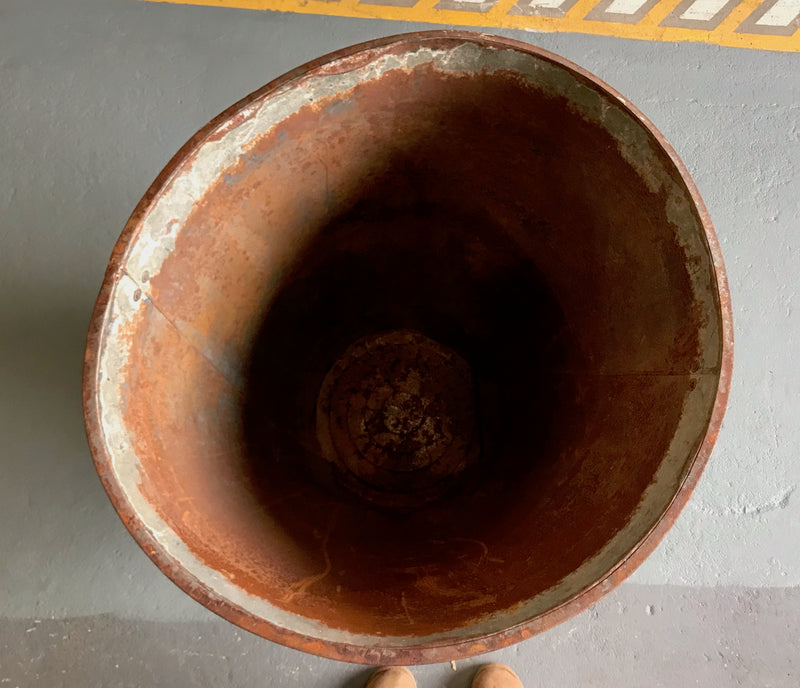 Rustic Turkish Galvanised Olive  Bin #3965