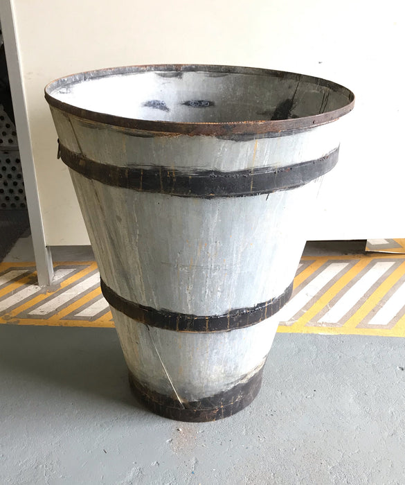 Rustic Turkish Galvanised Olive  Bin #3968