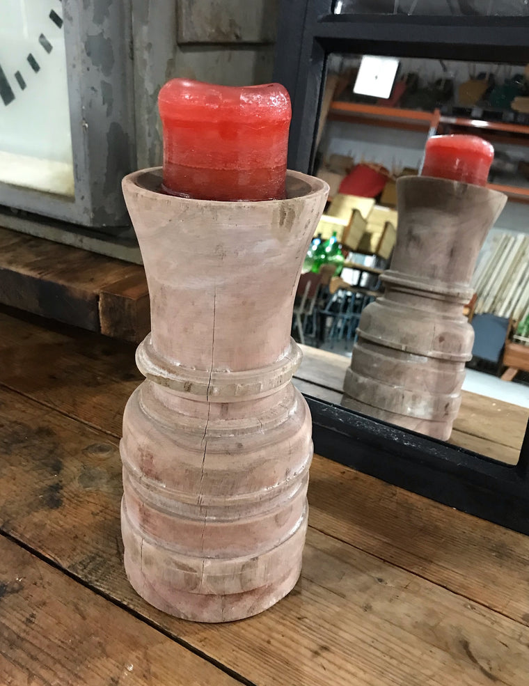 Vintage  Wooden Candle Holder  #3973