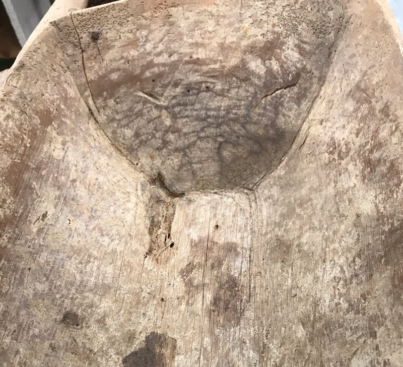Rustic Turkish Wooden Dough Bowl #3978