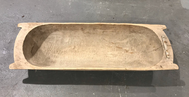 Rustic Turkish Wooden Dough Bowl #3980